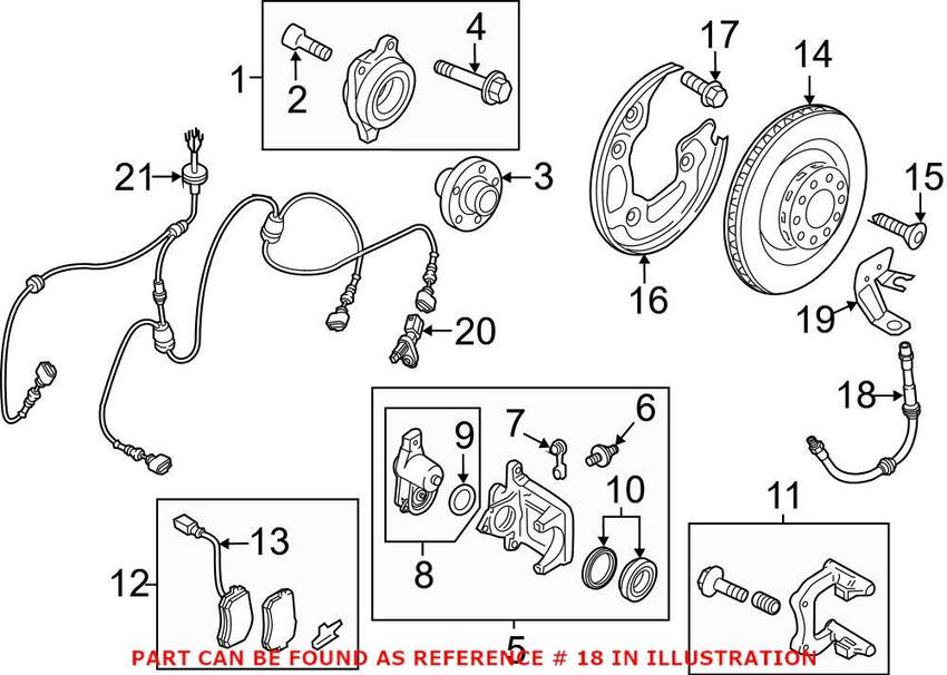 Audi Brake Hose - Rear 4H0611775B